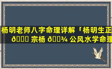杨明老师八字命理详解「杨明生正 🍀 宗杨 🌾 公风水学命理易经预测」